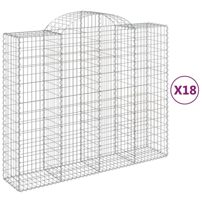 vidaXL - Schanskorven - 18 - st - gewelfd - 200x50x160/180 - cm - ijzer