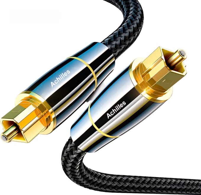 Achilles® Toslink Optische Kabel 6M - 2 Jaar Garantie - Optische Audiokabel - Toslink Kabel - SPDIF