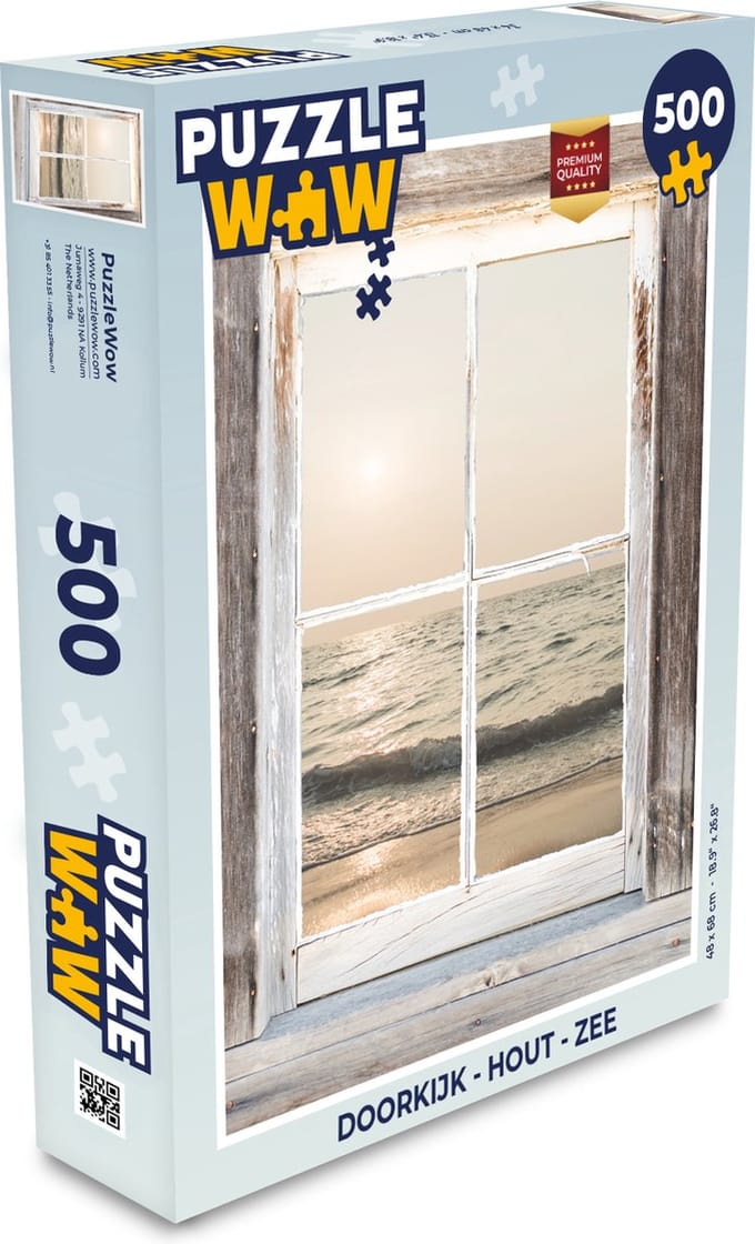 Puzzel Doorkijk - Hout - Zee - Legpuzzel - Puzzel 500 stukjes