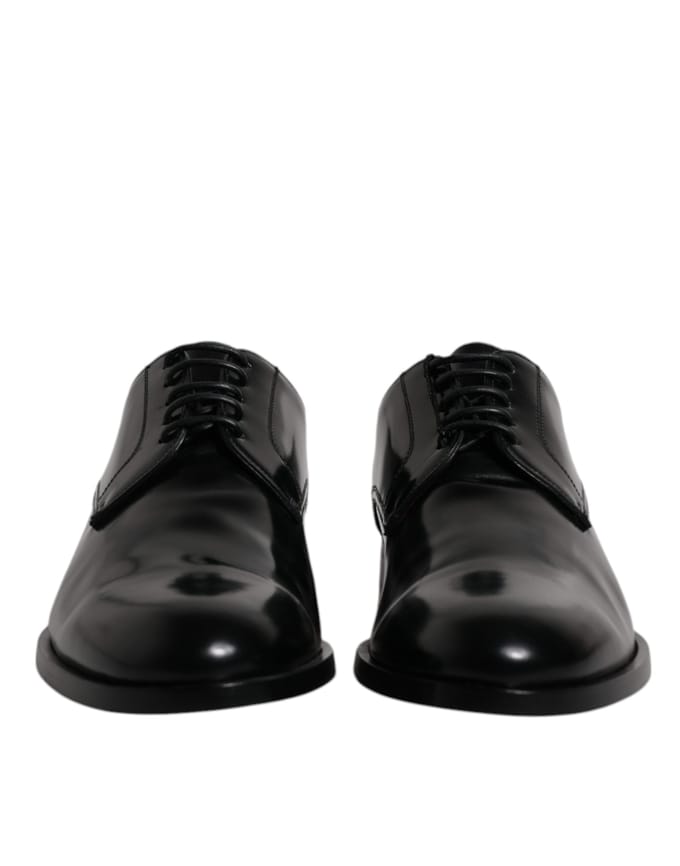 Dolce & Gabbana Zwarte Kalfsleren Derby Veterschoenen voor Formele Kleding