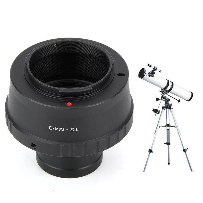 T2-M43 Metal 1.25 inch Telescope Mount Adapter Ring to for Olympus M43 Camera black