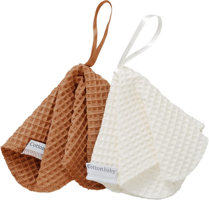Cottonbaby - speendoekje - wafel - roest/roomwit - per set van 2