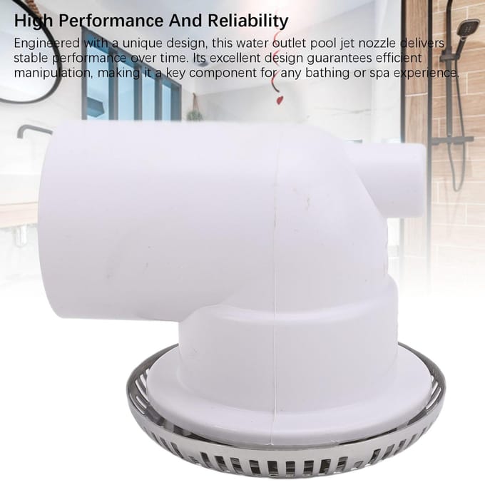 Badkuip Jet Nozzle 304 Roestvrij Staal en PVC Afneembaar Exquise Wateruitlaat Zwembad Jet Nozzle voor SPA Zwembad white