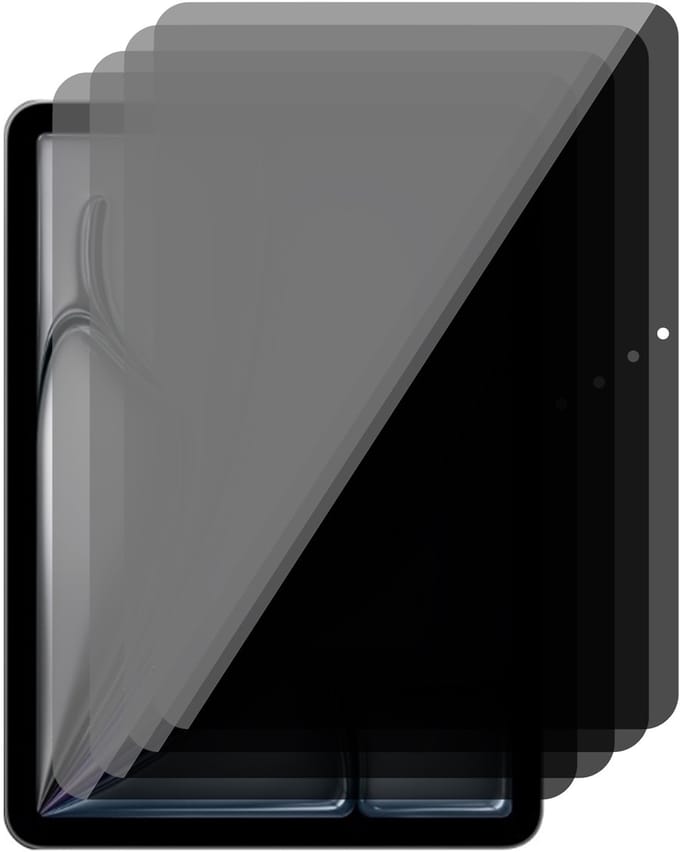 Privacy Screenprotector geschikt voor iPad Air 13 inch 2024 - 4x Volledig Dekkend Glas Screen Protector