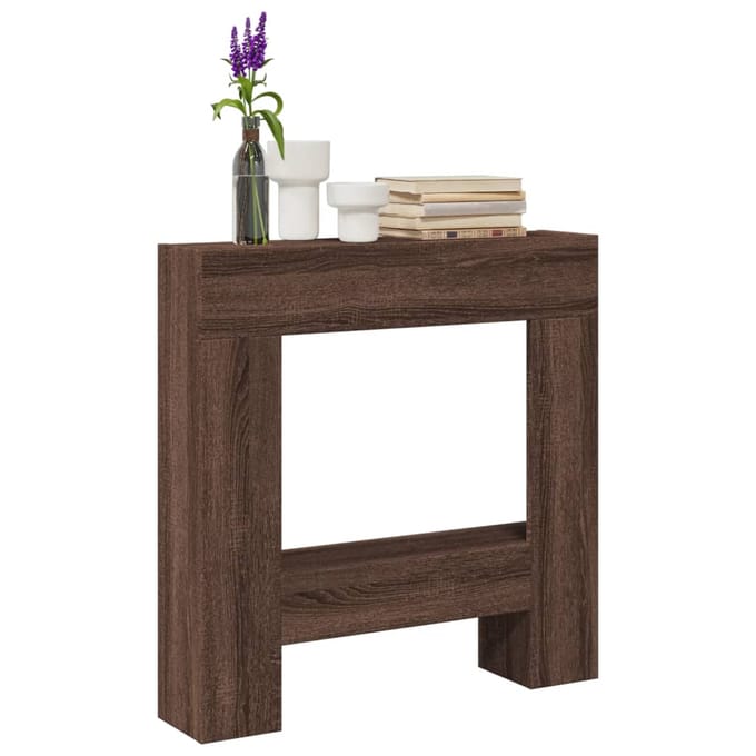 Habillage de cheminée aspect chêne brun 81 x 18 x 82 cm Matériau à base de bois