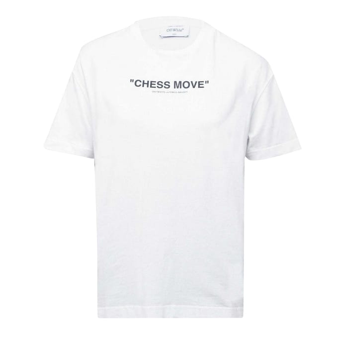 Off White Dames/Dames Schaakzet Katoenen T-Shirt (Wit, Zwart)