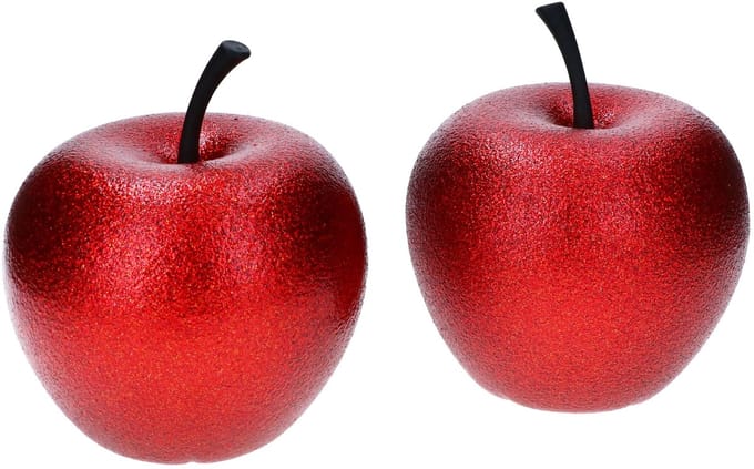 Set van 2 Aardewerk Potten Decoratieve Appel XS Koper (Rood) - E2206-S1-GLMC