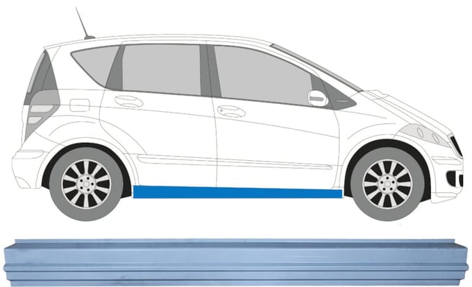 Reparatie dorpel voor Mercedes A-Class W169 2004-2012 / Links = Rechts