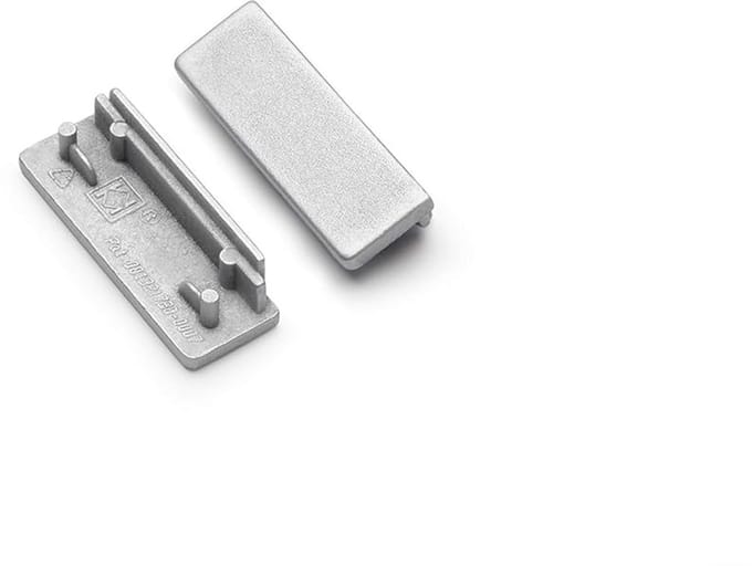 Set van 2 Zilveren Eindkappen voor LED Profiel 3,2 cm Breed
