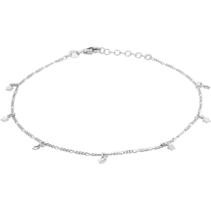 Glams Enkelbandje Sterren 1,4 mm 24 + 2 cm - Zilver