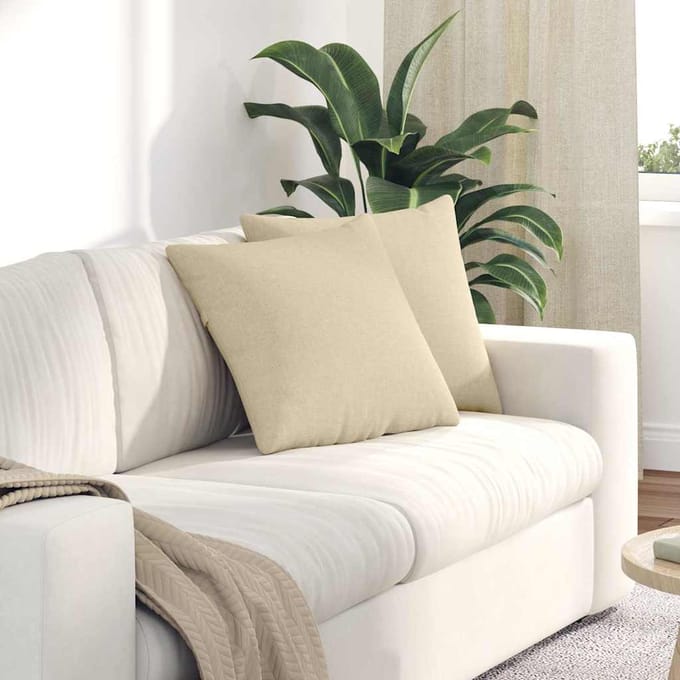 vidaXL - Zitkussens - 2 - st - Stof - Crème - 45 - x - 45 - cm