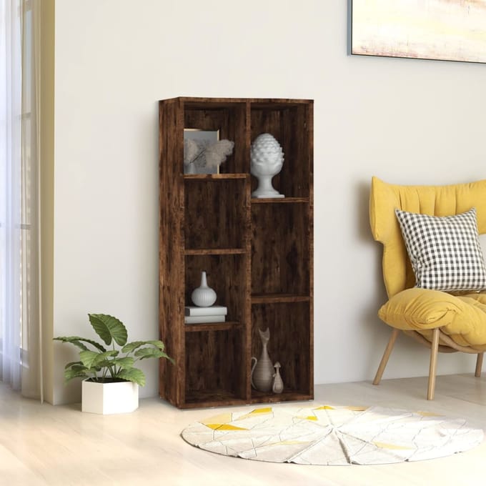 vidaXL - Boekenkast - 50x25x106 - cm - gerookt - eikenkleurig