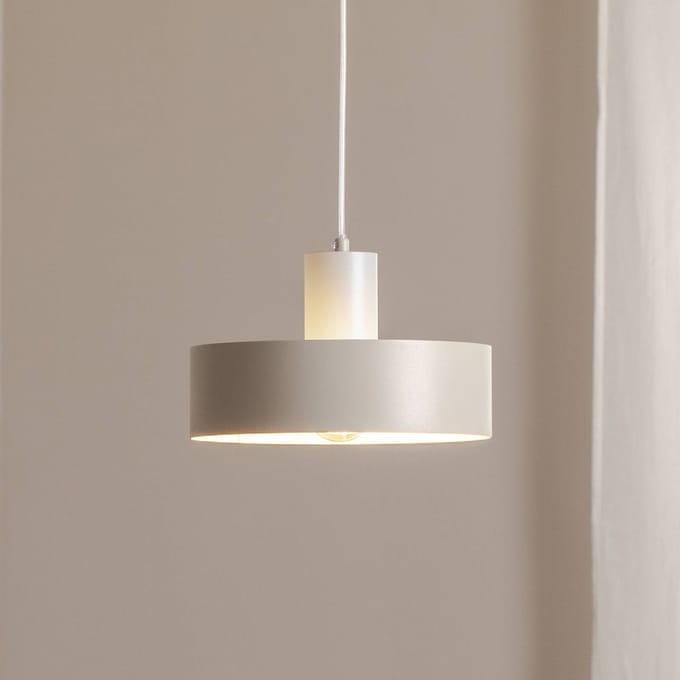 SIGMA Hanglamp Rif M, taupe, 1-lamp, Ø 25 cm, staal