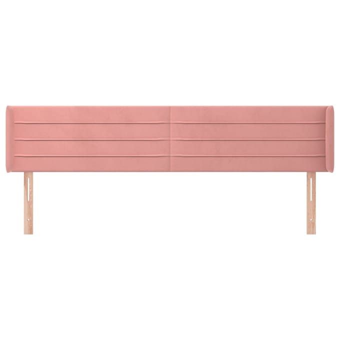 vidaXL - Hoofdbord - met - randen - 183x16x78/88 - cm - fluweel - roze