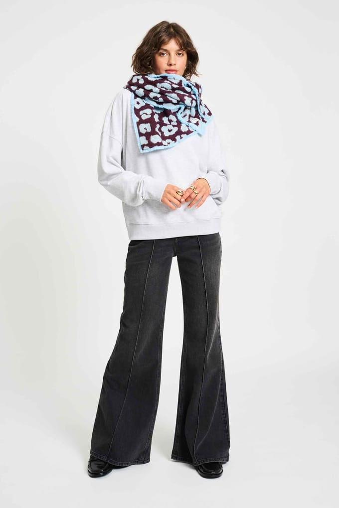 POM Amsterdam Shawl - Leopard Plum Größe: OS | Schals Outlet | Damen | Magenta