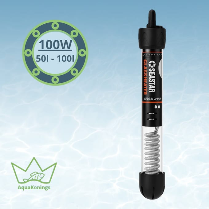 AquaKonings - Aquarium Verwarming 100W - Verwarmingselement - Heater - Warmte Element - 50-100L