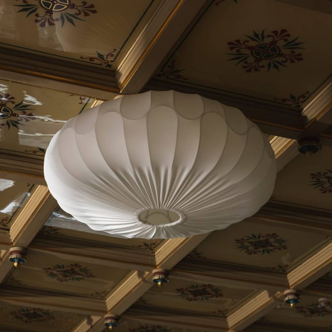 Globen Lighting plafonlamp BLADVERK, wit, Ø 70 cm, textiel