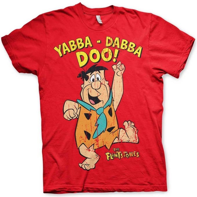 The Flintstones Heren Tshirt -M- Yabba-Dabba-Doo Rood