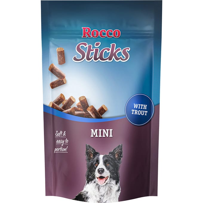 3x100g Rocco Sticks Mini Met Forel Hondensnacks