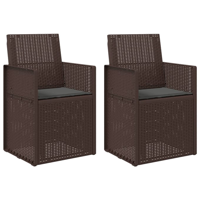 vidaXL - Tuinstoelen - 2 - st - Bruin - en - antracietkleurig - PP
