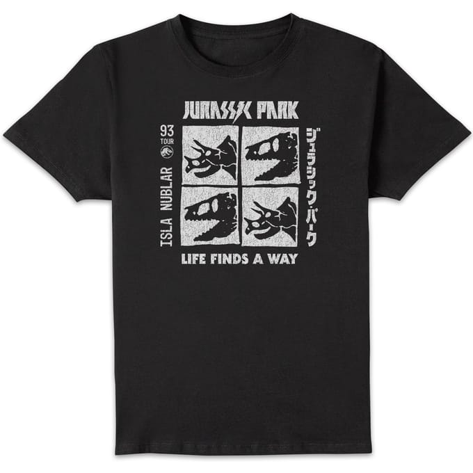 Jurassic Park The Faces Men's T-Shirt - Zwart - M