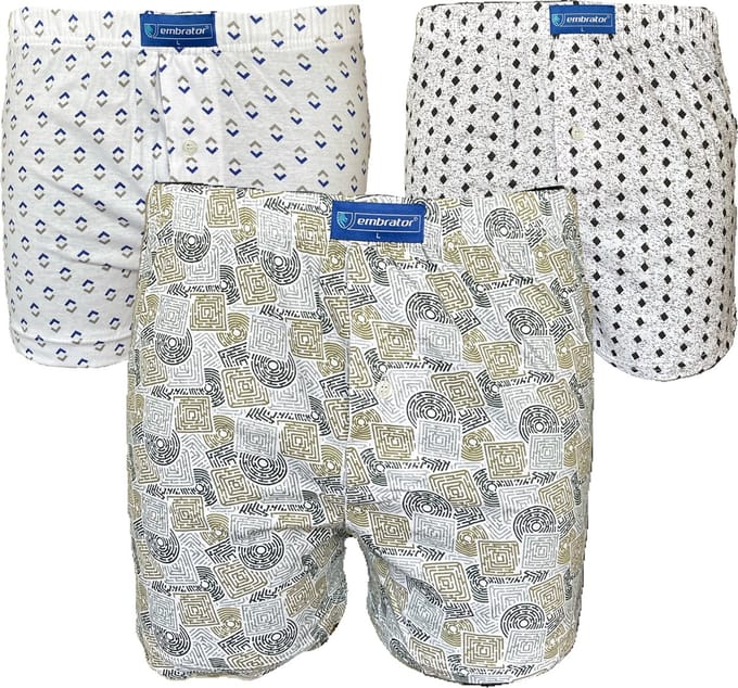 Embrator 3-pack mannen Boxershort Loose Fit katoen M