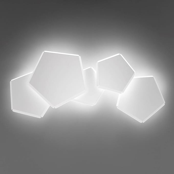 Selène LED wandlamp Pleiadi in wit, 5-lamps