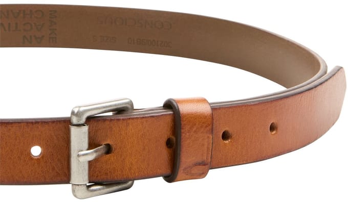 camel active Leren riem met glad oppervlak - Maat womenswear-85 - Amandel
