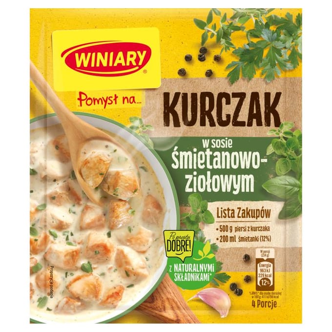 Winiary Idée pour... Poulet en sauce crème et herbes 30 g