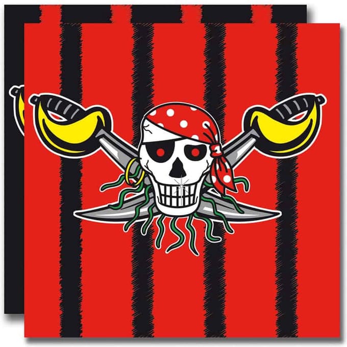 Folat - Servetten - Red Pirate 33x33cm (20 stuks)