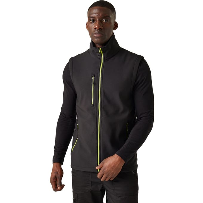 Regatta Heren Navigate Softshell 2-laags bodywarmer (Zwart/Lijkgroen)