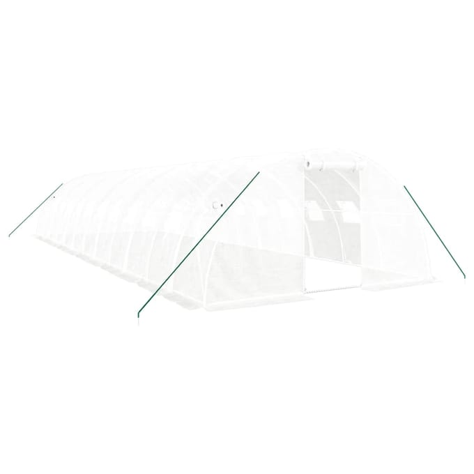 vidaXL - Tuinkas - met - stalen - frame - 48 - m² - 12x4x2 - m - wit