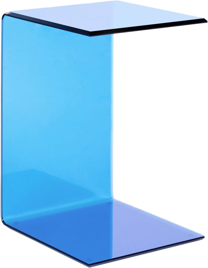 LOURDES - Bijzettafel - Blauw - Veiligheidsglas