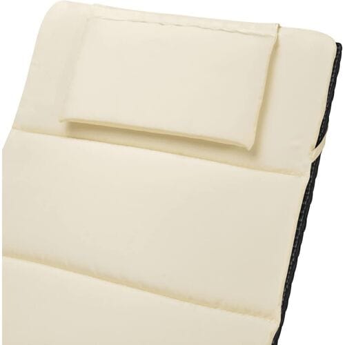 vidaXL - Ligbedden - inklapbaar - 2 - st - met - tafel - poly - rattan - zwart