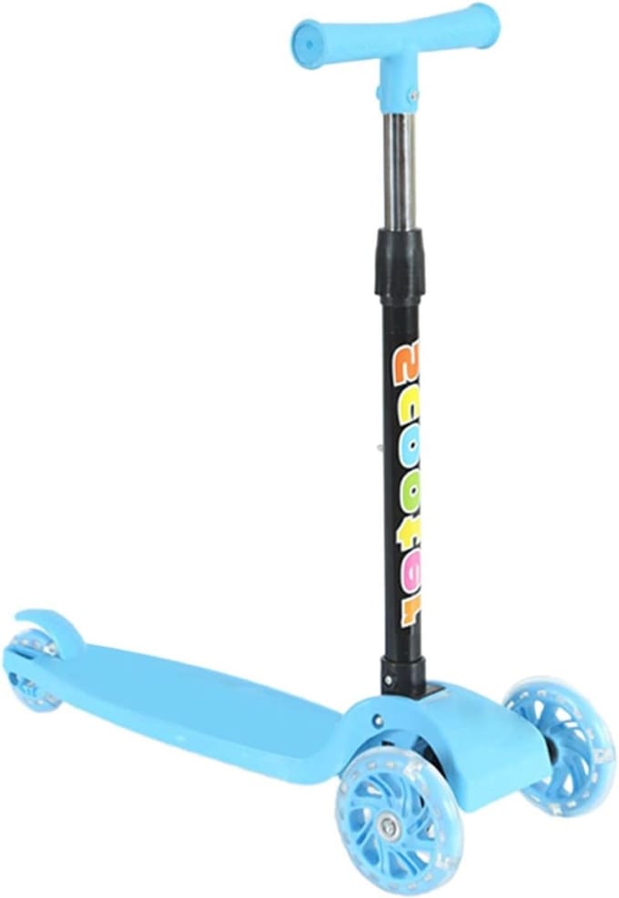 Opvouwbare driewieler - Kinderstep - Buiten spelen - LED verlichting - 57 cm lang - Blauw