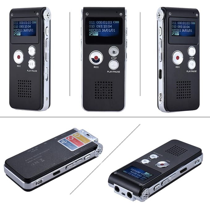 Mini 25H 8GB Digitale Audio Voice Recorder Dictafoon MP3 Muziekspeler