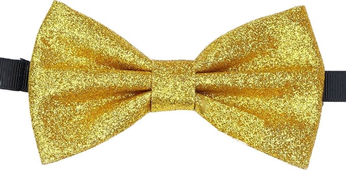 Sorprese Vlinderdas Kind - Goud Glitter - Voorgestrikt - Vlinderstrik Kind - 10 cm - Strik