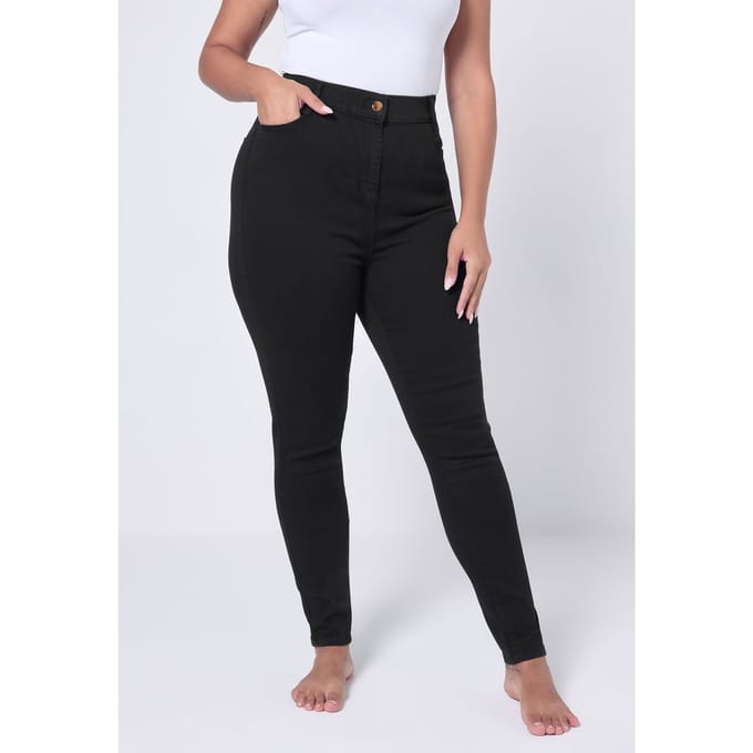 Yours Skinny Ava Jeans Met Stretch In Zwart Size Regular > 44