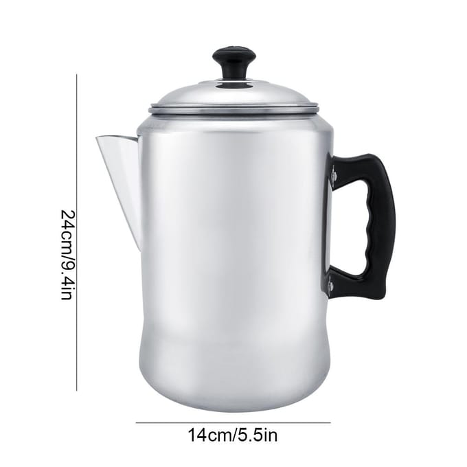 Cafetière Percolateur en Alliage d'Aluminium Bouilloire à Thé Dessus de Cuisinière avec Couvercle white