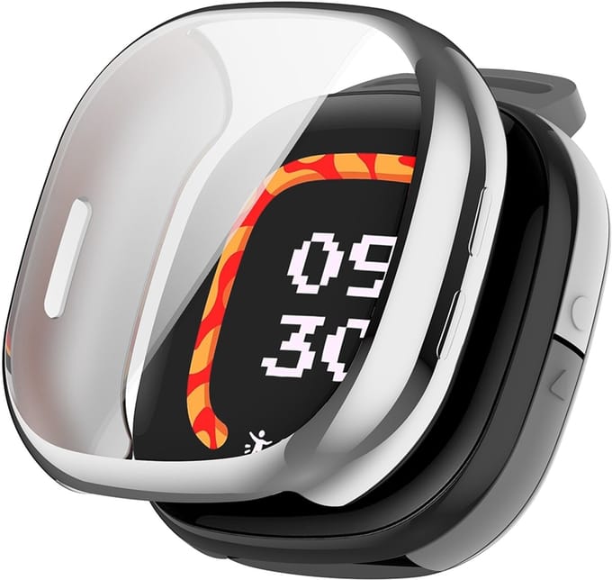 By Qubix - Geschikt voor fitbit Ace LTE beschermhoesje - case - Zilver