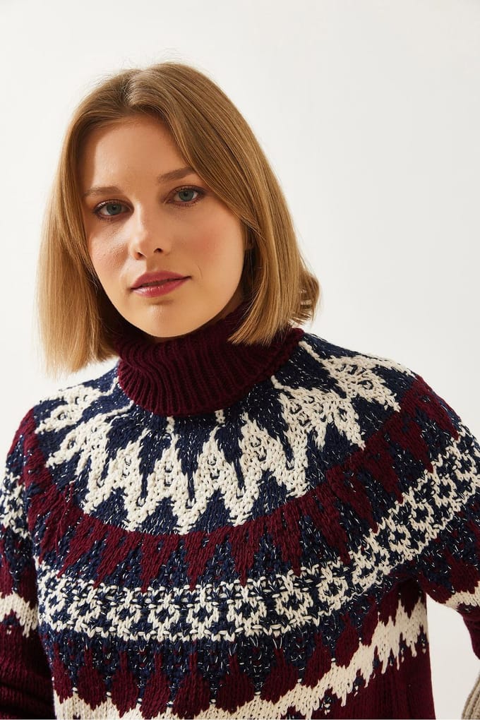 Coltrui met jacquard breiwerk