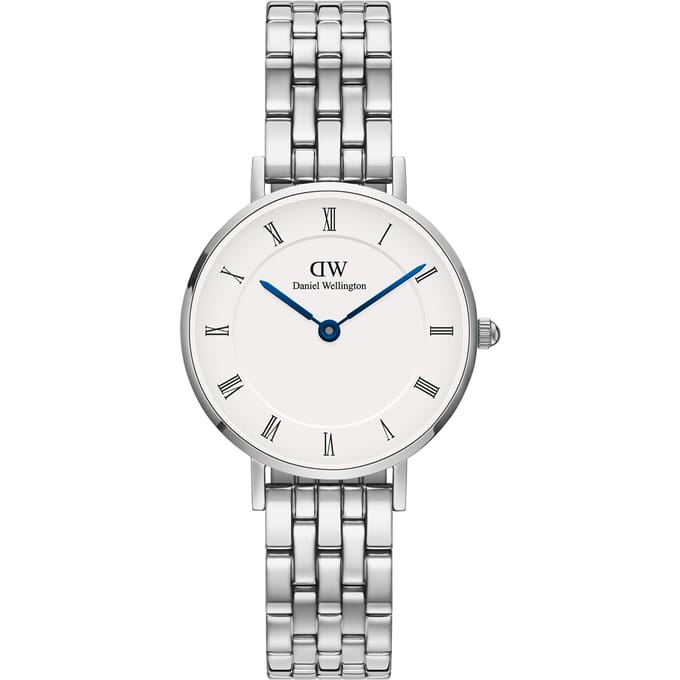 Daniel Wellington DW Watch Petite Roman Numerals 5-Link Silver 28mm