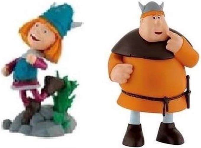 2 wickie de viking Viking figuren speelfiguren - speelset - ca 6 cm