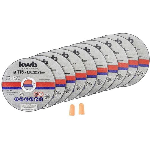 kwb 712021 Doorslijpschijfset 115 mm 10 stuk(s) Metaal