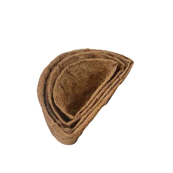 Doublure de panier en noix de coco absorbante semi-circulaire Doublure en noix de coco avec tissu non tissé pour fleurs légumes Type 1 brown