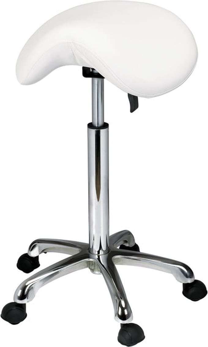Collini Ponyseat de Luxe Ergonomische Zadelkruk Wit | Professionele Tabouret | Verstelbare Werkkruk