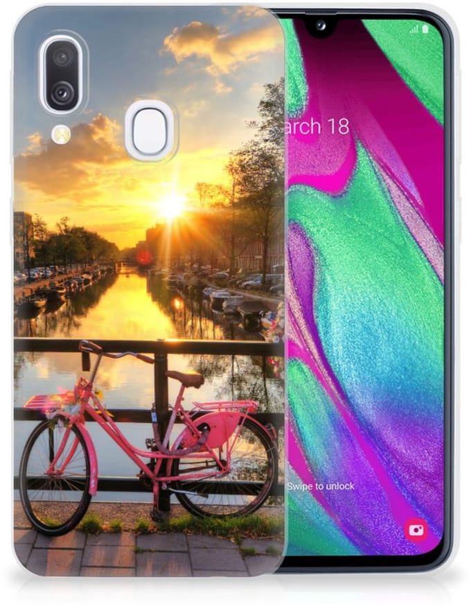 Samsung Galaxy A40 Siliconen Back Cover Amsterdamse Grachten