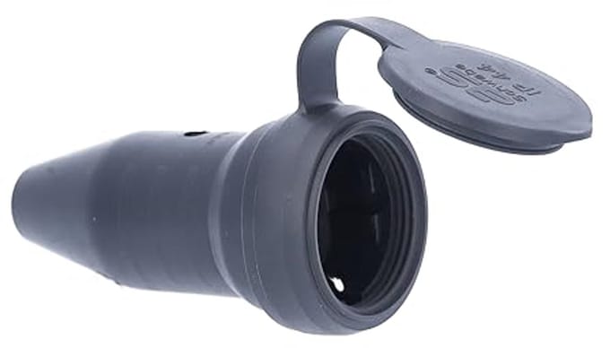 Rubberen Koppeling IP44 230V/16A Zwart voor Bouwplaats