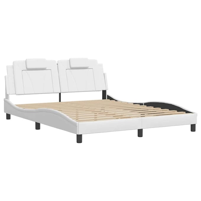 vidaXL - Bedframe - "Viana" - zonder - matras - kunstleer - wit - 160x200 - cm