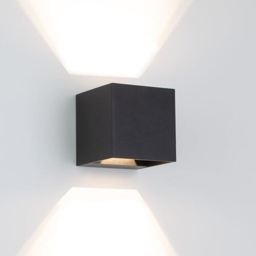 KS Verlichting Wandlamp Shift up- en downlighter muurlamp zwart incl. LED